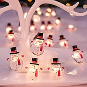 levne Holiday String Světla-Vánoční řetězová světla Santa sněhuláci zvony cukrové světla dekor LED pohádková řetězová světla 3M-30LEDs 2M-20LEDs napájené baterií vánoční stromeček zahradní domácí párty atmosférická dekorace