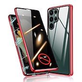 お買い得  サムスン用ケース-電話 ケース 用途 サムスンのギャラクシー S24 S23 S22 S21 S20 Ultra Plus FE Note 20 Ultra 10 Plus A71 A51 S25ウルトラ 磁気吸着ケース 全身保護 アンチピープ 耐衝撃 クリア プライバシー強化ガラス