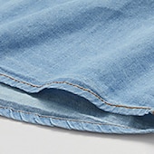 billige denimskjorter for menn-Herre Skjorte Dongeriskjorte Ensfarget utendørs Feriereise Blå Lyseblå Langermet Aftæpning Sommer Vår Klær Knapp ned
