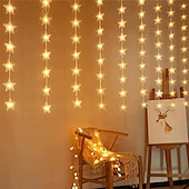 tanie Zasilane przez USB-Star window curtain string lights 3x2m christmas fairy lights wodoodporna pilot usb girlanda światła do sypialni ślub xmas holiday decor 3x1m 3x2m