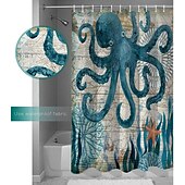 levne Sprchové závěsy-Závěs do sprchy s háčky 180cm*180cm(70&quot;*70&quot;) polyester pratelný voděodolný vzor oceánské krajiny