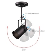 cheap Spot Lights Fixtures-LED Ceiling Spotlight Retro Vintage Ceiling lights E27 Downlight, 2-lights Round Design Black Iron Lampshade, Rotatable Adjustable Industrial Wind Spotlights