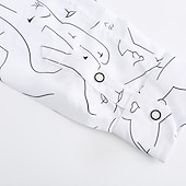 economico camicia da uomo con bottoni-Per uomo Pop art Camicia Manica lunga Camicia Colletto classico Informale Giornaliero Bianco Abbigliamento Semplice
