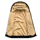 cheap Fleece Sweatshirts-Men&#039;s Zip Hoodie Sweatshirt Sweat Jacket Sherpa Black White Wine Army Green Navy Blue Hooded Solid Color Zipper Cool Basic Casual Winter Clothing Apparel Hoodies Sweatshirts  Long Sleeve