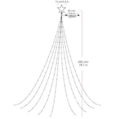 abordables Bandes de vacances-Guirlandes Lumineuses en Étoile pour Décorations Extérieures 9X2M 180LED Lumières de Fée Arbre Cascade avec Étoile Supérieure Pour Guirlande Fête de Jardin Vacances Noël Lumière Colorée AC220V Prise