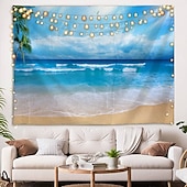 tanie Tkanina Plaży Oceanicznej-wall tapestry art decor koc kurtyna piknik obrus wiszący dom sypialnia salon akademik dekoracja krajobraz plaża morze ocean fala wschód słońca zachód słońca