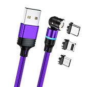 levne Kabely pro mobilní telefony-Vícenásobný nabíjecí kabel 0,5M (1.5Ft) 3,3 stop 6,6 stop USB A na Lightning / micro / USB C 2.4 A Nabíjecí kabel Rychlé nabíjení Nylonové pletené 3 v 1 Magnetické Pro Samsung Xiaomi Huawei Doplňky k