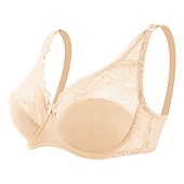 preiswerte BHs-Damen-Curve-Übergrößen, einfarbig, reine Farbe, Blumen-/Blumenspitze, Dessous, sexy, V-Ausschnitt, Winter/Herbst, transparente BHs, 3/4-Körbchen, Schwarz, Altrosa, Rot, große Größe, 85/38C, 90/40C,
