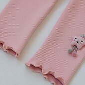 Barn Flickor Fleecefodrade Leggings Tecknat Aktiv Rynkad Skola Bomull 3-7 år Höst Svart Rodnande Rosa Purpur billiga Underdelar-Barn Flickor Fleecefodrade Leggings Tecknat Aktiv Rynkad Skola Bomull 3-7 år Höst Svart Rodnande Rosa Purpur