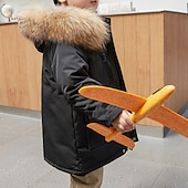 voordelige Jongens dons- en pufferjack-Kinderen Jongens Dons bovenkleding Effen Kleur Lange mouw jas Buiten leuke Style Aanbiddelijk Groen Zwart Rood Winter Herfst 7-13 jaar