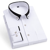 preiswerte Button-Down-Hemden für Herren-Herren Oberhemd Hemd Bügelfreies Hemd Kragenhemd Stretch Grafik-Drucke Hochzeit Outdoor Meeresblau Schwarz Weiß Wein Langarm Umlegekragen Frühling Herbst Bekleidung