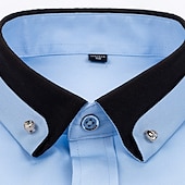 preiswerte Button-Down-Hemden für Herren-Herren Oberhemd Hemd Bügelfreies Hemd Kragenhemd Stretch Grafik-Drucke Hochzeit Outdoor Meeresblau Schwarz Weiß Wein Langarm Umlegekragen Frühling Herbst Bekleidung