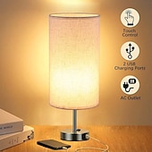 baratos candeeiro de mesa e chão-Lâmpadas de cabeceira com porta de carregamento usb sensor de toque para quarto sala de leitura proteção para os olhos moderno contemporâneo estilo nórdico