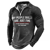 Men's Long Sleeve Graphic Tee - Funny 'My People Skills Are Fine, My Tolerance to Idiots That Needs Work' 12