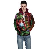 abordables Sudaderas y sudaderas con capucha divertidas-Dinosaurio Suéter de navidad Sudadera Pullover Sudadera con capucha navideña divertida Impresión 3D Hombre Mujer Navidad Carnaval Mascarada Nochebuena Navidad Adultos Fiesta Navidad Cima
