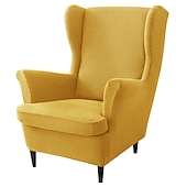 cheap Armchair Cover &amp; Armless Chair Cover-Stretch Wingback Chair Cover Burgundy Wing Chair Slipcovers With Seat Cushion Cover Spandex Jacquard Wingback Armchair Covers