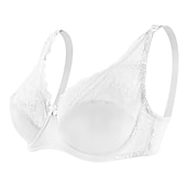 preiswerte BHs-Damen-Curve-Übergrößen, einfarbig, reine Farbe, Blumen-/Blumenspitze, Dessous, sexy, V-Ausschnitt, Winter/Herbst, transparente BHs, 3/4-Körbchen, Schwarz, Altrosa, Rot, große Größe, 85/38C, 90/40C,