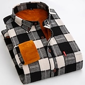 economico camicie di flanella-Per uomo Camicia di flanella Giacca camicia Sopracamicia Tartan Natale Streetwear Nero Rosso Blu marino Verde Manica Lunga Collo ripiegato Autunno &amp; Inverno Abbigliamento