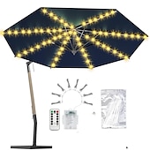 ieftine Acumulatoare-lumini pentru umbrelă de terasă în aer liber 104 led-uri 16 culori 4 moduri de iluminat umbrelă fără fir cu baterie telecomandă lumini de stâlp de exterior impermeabile pentru umbrele de terasă
