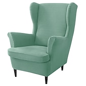 cheap Armchair Cover &amp; Armless Chair Cover-Stretch Wingback Chair Cover Burgundy Wing Chair Slipcovers With Seat Cushion Cover Spandex Jacquard Wingback Armchair Covers