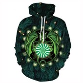 abordables Sudaderas y sudaderas con capucha divertidas-Dinosaurio Suéter de navidad Sudadera Pullover Sudadera con capucha navideña divertida Impresión 3D Hombre Mujer Navidad Carnaval Mascarada Nochebuena Navidad Adultos Fiesta Navidad Cima