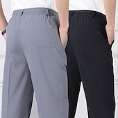  Voor heren Broek Vrijetijdsbroek Zak Elastische taille Effen Kleur Comfort Ademend Volledige lengte Dagelijks Stijlvol Klassieke Stijl Zwart Marineblauw Micro-elastisch