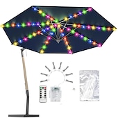 ieftine Acumulatoare-lumini pentru umbrelă de terasă în aer liber 104 led-uri 16 culori 4 moduri de iluminat umbrelă fără fir cu baterie telecomandă lumini de stâlp de exterior impermeabile pentru umbrele de terasă
