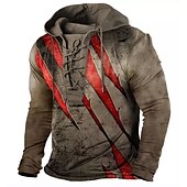 economico Felpa con cappuccio da uomo con lacci-Per uomo Color Block Stampe astratte Felpa con cappuccio Felpe Felpa Felpa con cappuccio pullover Manica lunga Felpa con cappuccio Con cappuccio Streetwear Stampa 3D Informale Giornaliero Sport Nero