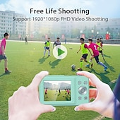 cheap Digital Camera-Digital Camera 1080P 44MP Vlogging Camera with LCD Screen 16X Zoom Compact Portable Mini Rechargeable Camera Gifts for Students Teens Adults Girls Boys