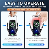 ieftine Suport Auto-Suport pentru telefon cu încărcare wireless Q3 pentru mașină - inducție inteligentă deschidere și închidere automată cu senzor încărcare magnetică