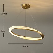 economico Luci a sospensione-lampada a sospensione a led cerchio design rotondo, lampadario a led moderno in cristallo da 60 cm per soggiorno design creativo di lusso lampada in oro lampada a sospensione rotonda con isola da