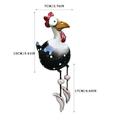 abordables Statues-Résine gros yeux poulet ornements artisanaux pied suspendu poulet pendentif décor à la maison jardin ornements en résine