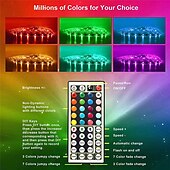 tanie Zdalnie sterowane-Taśmy led rgb 5050 20m 65.6ft ultra długie zmieniające kolor paski świetlne led zestaw z 44 klawiszami ir pilot zdalnego światła led do sypialni kuchnia dekoracja wnętrz