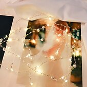 お買い得  電池式-クリスマスレッドベリーガーランドライト ledフェアリーストリングライト 5m-50leds 3m-30leds クリスマスデコレーション リモートコントロール バッテリー駆動 8モード 屋外防水ホリデーライト 誕生日パーティーの装飾