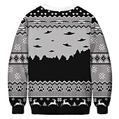 abordables Sudaderas y sudaderas con capucha divertidas-Papá Noel Gato Hombre de pan de jengibre Suéter de navidad Sudadera Hombre Mujer Navidad Navidad Carnaval Mascarada Nochebuena Adultos Fiesta Navidad Poliéster Cima
