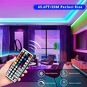 tanie Zdalnie sterowane-Taśmy led rgb 5050 20m 65.6ft ultra długie zmieniające kolor paski świetlne led zestaw z 44 klawiszami ir pilot zdalnego światła led do sypialni kuchnia dekoracja wnętrz