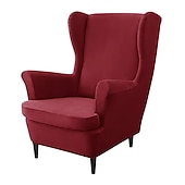 economico COPERTURA PRODURA E COPERCHIO SENZA ARGINE-copripoltrona elasticizzata con schienale alto copripoltrona bordeaux con fodera per cuscino di seduta copripoltrona con schienale alto in velluto spandex per sedia ikea strandmon
