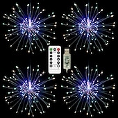 economico Striscie luci USB-luci di stringa di fuochi d&#039;artificio 480 led luci di natale per esterni impermeabile telecomando alimentato tramite usb vacanze in giardino matrimonio festa di natale decorazione della casa
