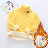 cheap Sweaters &amp; Cardigans-Toddler Girls&#039; Sweater Solid Color School Long Sleeve Active 7-13 Years Fall Black White Yellow