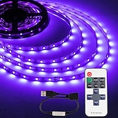 cheap Remote Control-LED UV Black Light Strip Purple USB Interface with 11 Key Multi-function RF Remote Control SMD2835 380-400NM UV LED Black Light Lamp Suitable for Fluorescent Dance and UV Body Coating