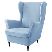 cheap Armchair Cover &amp; Armless Chair Cover-Stretch Wingback Chair Cover Burgundy Wing Chair Slipcovers With Seat Cushion Cover Spandex Jacquard Wingback Armchair Covers