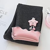 Barn Flickor Fleecefodrade Leggings Tecknat Aktiv Rynkad Skola Bomull 3-7 år Höst Svart Rodnande Rosa Purpur billiga Underdelar-Barn Flickor Fleecefodrade Leggings Tecknat Aktiv Rynkad Skola Bomull 3-7 år Höst Svart Rodnande Rosa Purpur