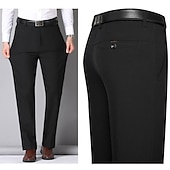 billige Løs-Herre Dressbukser Bukser kinesisk Lomme عادي Komfort Pustende Full lengde Bryllup Kontor Virksomhet Elegant og moderne Formelt Svart Blå Mikroelastisk