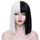 economico Parrucche di Carnevale-parrucca rossa delle donne breve parrucca bob rossa con la frangetta aspetto naturale parrucca sintetica morbida parrucca carina festa cosplay halloween parrucche da 12 pollici festa di natale
