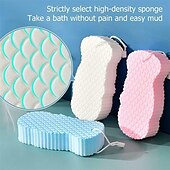 cheap Bathroom Gadgets-Bath Body Shower Sponge Scrub with Self-adhesive Hook Spa Scrub Exfoliator Dead Skin Remover for Adults Children Elasticity Reusable Shower Brush Skin Cleaner