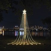 baratos Luzes de cordas de férias-Luzes de Corda de Árvore de Natal Solar 350 LED com 8 Modos e Temporizador Luzes Estrelas Exteriores à Prova d&#039;Água para Decoração de Janela de Natal Jardim Casamento Decoração de Férias