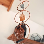 tanie Gifts-kolorowe szkło 7 czakra kamień szlachetny dekoracja ścienna, medytacyjna ozdoba wisząca do wystroju domu, powodzenia reiki joga medytacja wieszak ścienny (losowy kolor i kolejność aranżacji)