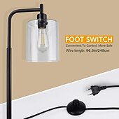 cheap Table&amp;Floor Lamp-LED Floor Lamp with Suspended Bubble Glass Shade and Unique LED Bulbs Suitable for Bedroom and Living Room Modern Vertical Industrial Lamp High Pole Lamp Suitable for Office