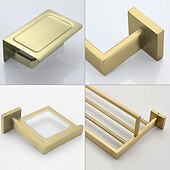 economico Set di accessori da bagno-set di ferramenta per il bagno 4 pezzi, accessori per il bagno a parete rimodellati in acciaio inossidabile sus304, include 1 portasciugamani, 1 portasciugamani.1 porta carta igienica, 1 set di