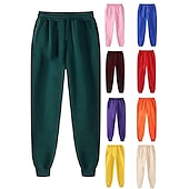 お買い得  スウェットパンツ-男性用 フリースパンツ スウェットパンツ ジョガー 冬のズボン ズボン サイドポケット 弾性ウエスト フリース 純色 履き心地よい ウォーム 日常 カジュアル 海軍 アプリコット